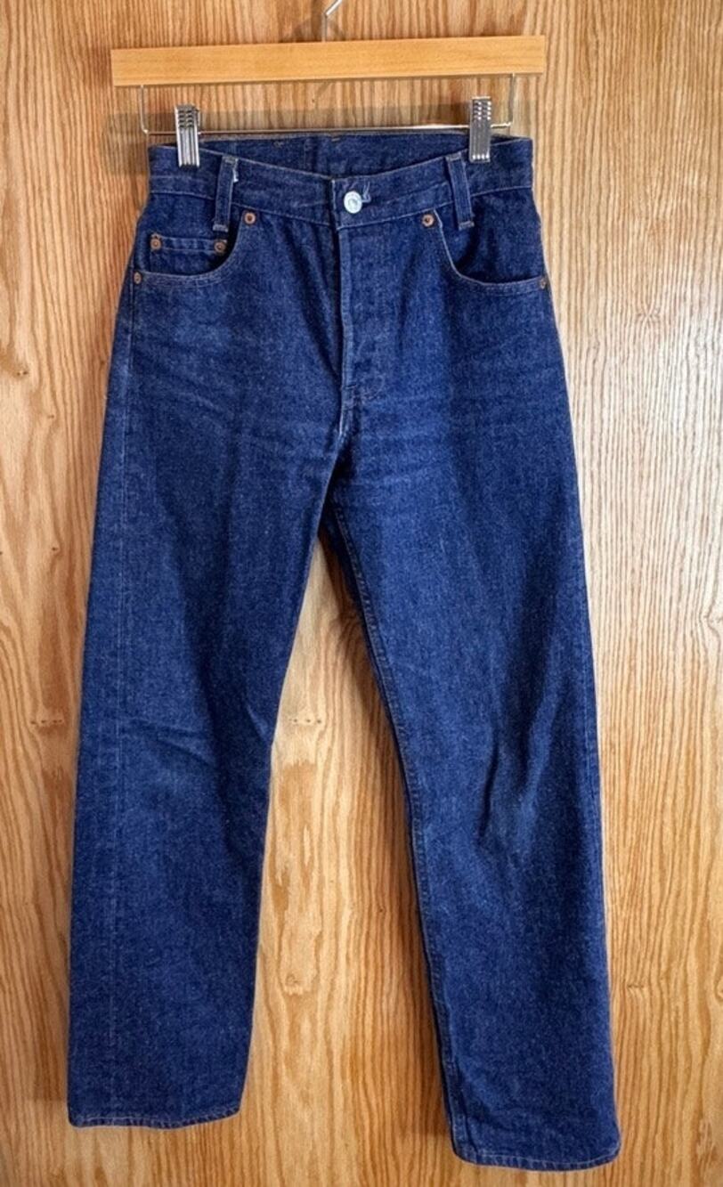 Vintage 1970s Levi's Student Fit 701's Dark Wash Pants 26.5x29.5